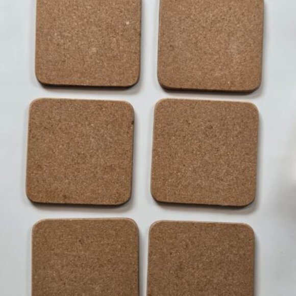 Spode Christmas Tree Coasters Drink Cork Back Pimpernel England Set 6 Boxed - Picture 4 of 5